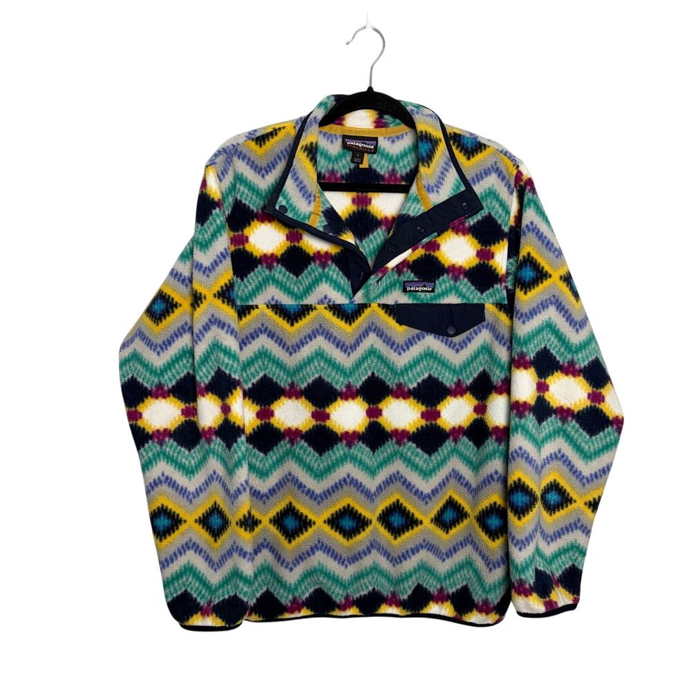 Patagonia Aztec Native Synchilla Snap T Pullover Fleece Sweater Large